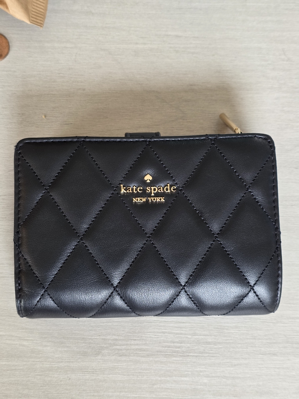 kate spade New York Quilted Black Leather Wallet